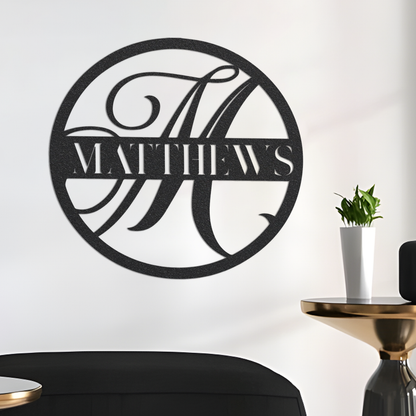 Metal Monogram Sign, Custom Metal Sign, Metal Name Sign, Personalized Gift, Personalized Sign, Housewarming Gift, Metal Wall Art, Metal Gift