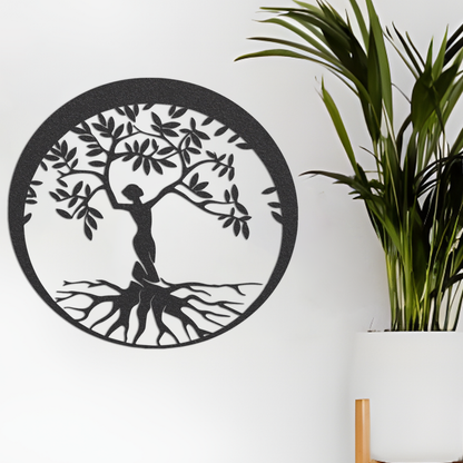 Metal Woman Tree Sign, Tree Sign, Metal Family Tree Sign, Home Decor Sign, Housewarming Gift, Couple Gift, Outdoor Sign, Outdoor Decor