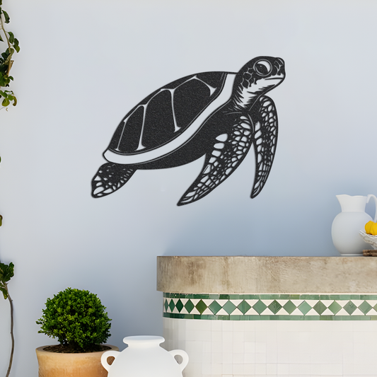 Metal Sea Turtle Wall Art,Sea Turtle Wall Decor,Turtle Metal Sign,Beach House Decor,Ocean Decor,Front Door Decor,Turtle Gift,Fathers Day