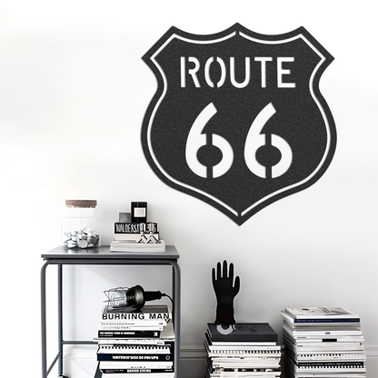 Metal Route 66 Sign, Black Metal Route 66 Sign, Route 66 Sign, Highway Sign, Route 66 Decor Ideas, Route 66 Decoration Idea