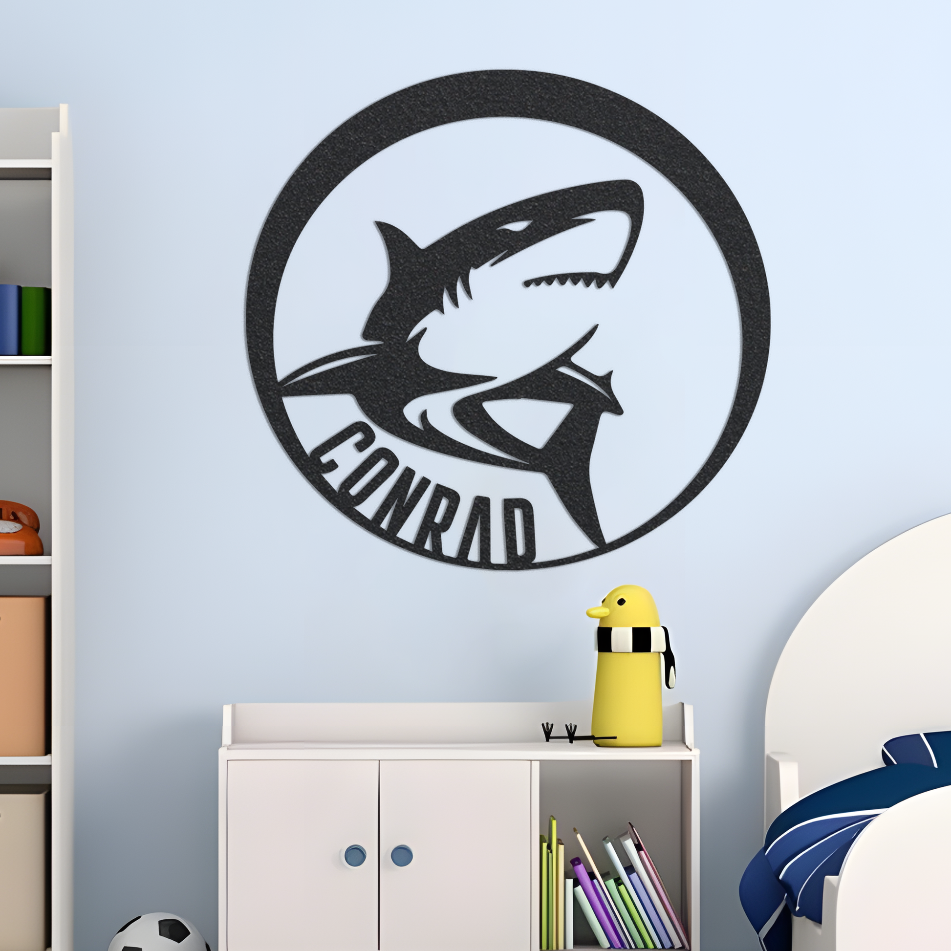 Metal Name Sign, Great White Shark Metal Sign, Metal Name Sign, Family Name Sign, Metal Family Sign, Door Hanger, Home Decor, Backyard Sign