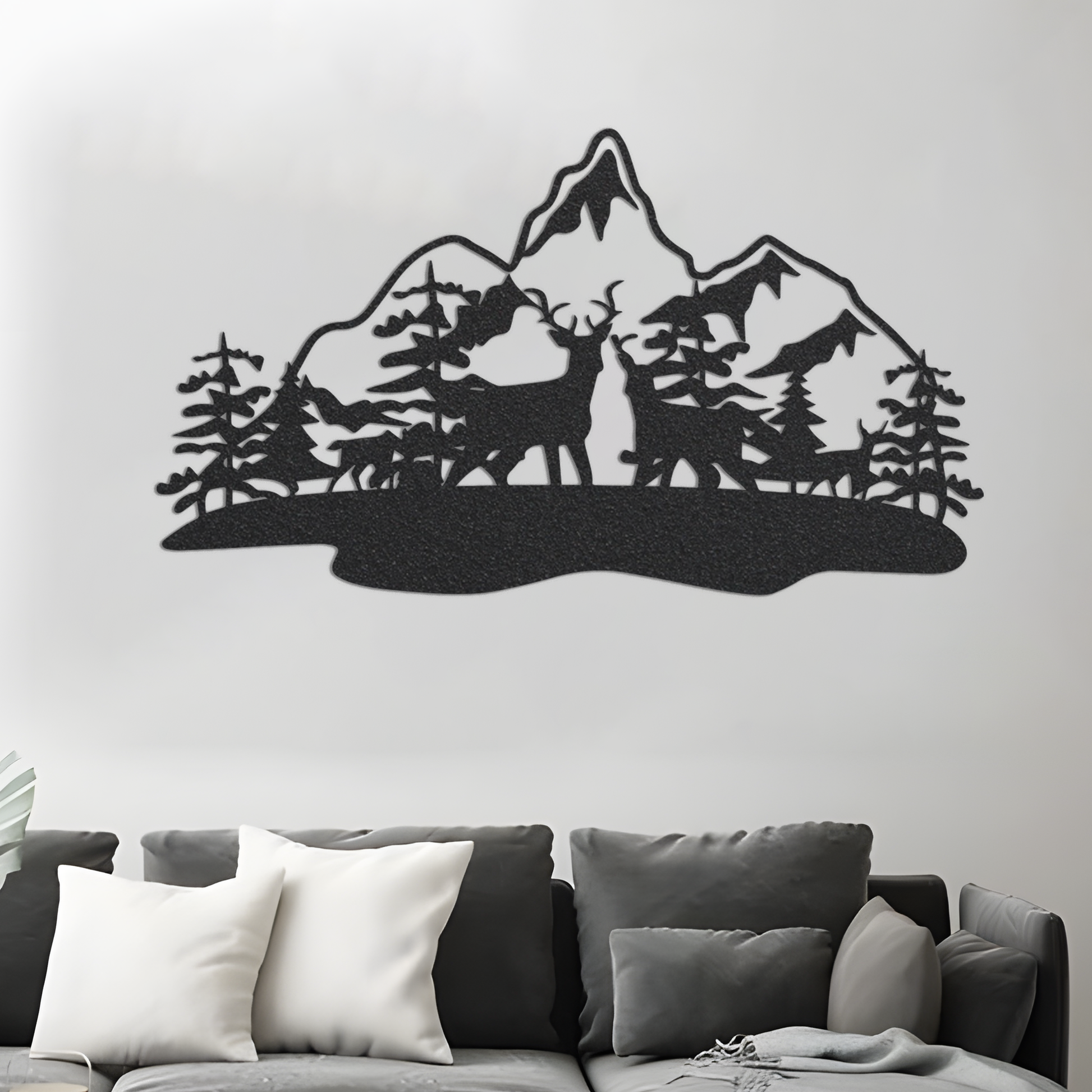 Mountain Metal Home Decor / Deer Mountain Wall Art / Mountain Deer Metal Wall Art / Metal Wall Art / Wall Art / Metal Wall Decor