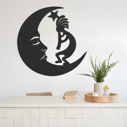 Kokopelli Metal Wall Art,Kokopelli Moon Metal Sign,Steel Outdoor Decor,Kokopelli Wall Decor,Metal Wall Art,Steel Wall Art