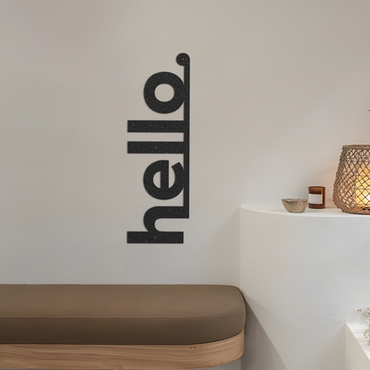 Hello Metal Sign, Vertical Hello Metal Wall Art, Front Door Metal Wall Decor, 3d Metal Art, Farmhouse Metal Door Sign