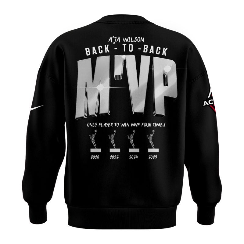 Unisex Las Vegas Aces A’ja Wilson Playa Society Black 2025 WNBA MVP Sweater