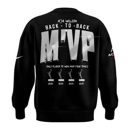 Unisex Las Vegas Aces A’ja Wilson Playa Society Black 2025 WNBA MVP Sweater