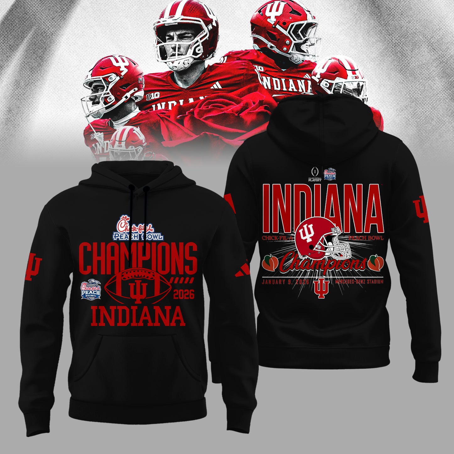 Indiana Hoosiers Football Champions Peach Bowl 2025/26 Hoodie