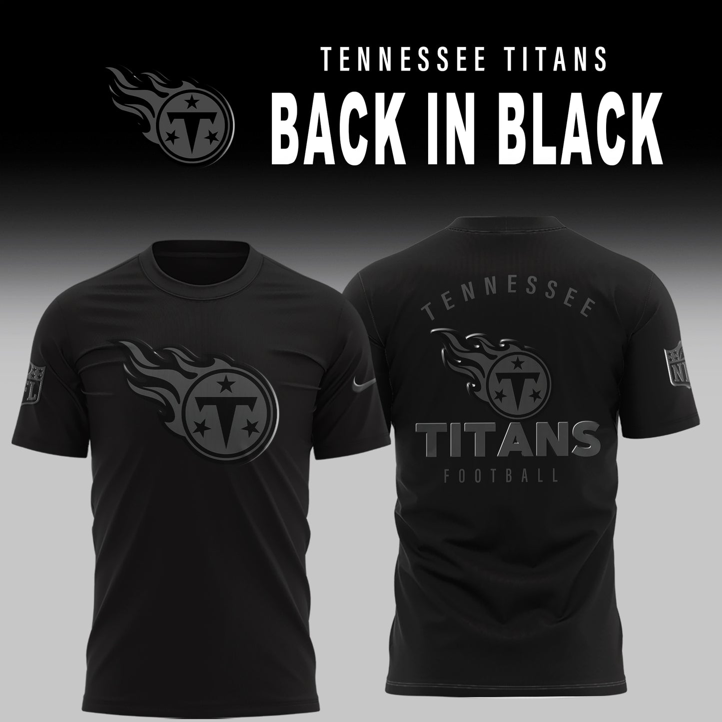 Tennessee Titans 2025 BACK IN BLACK Combo T-Shirt