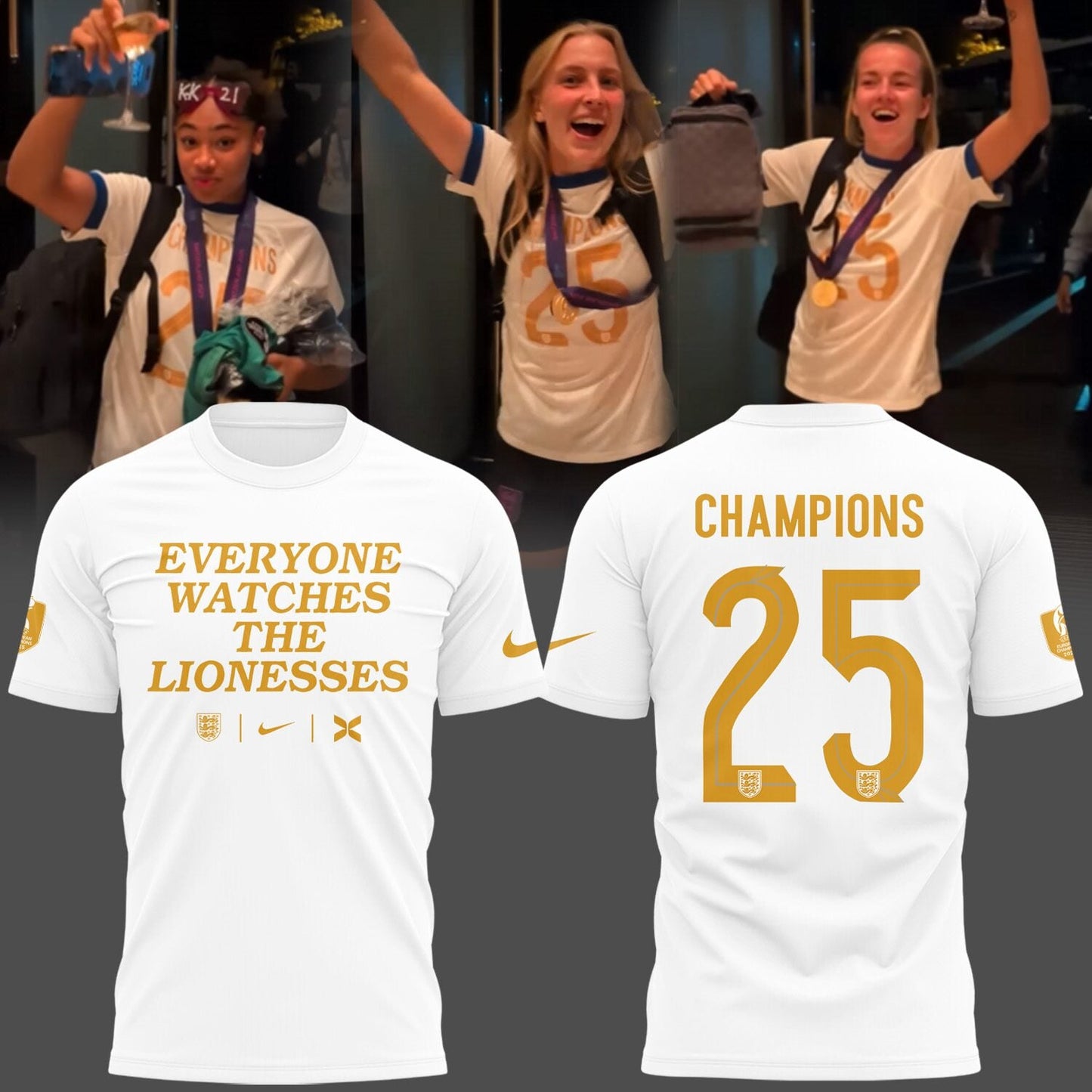 Limited Edition England Champions UEFA Women’s EURO 2025 Tshirt