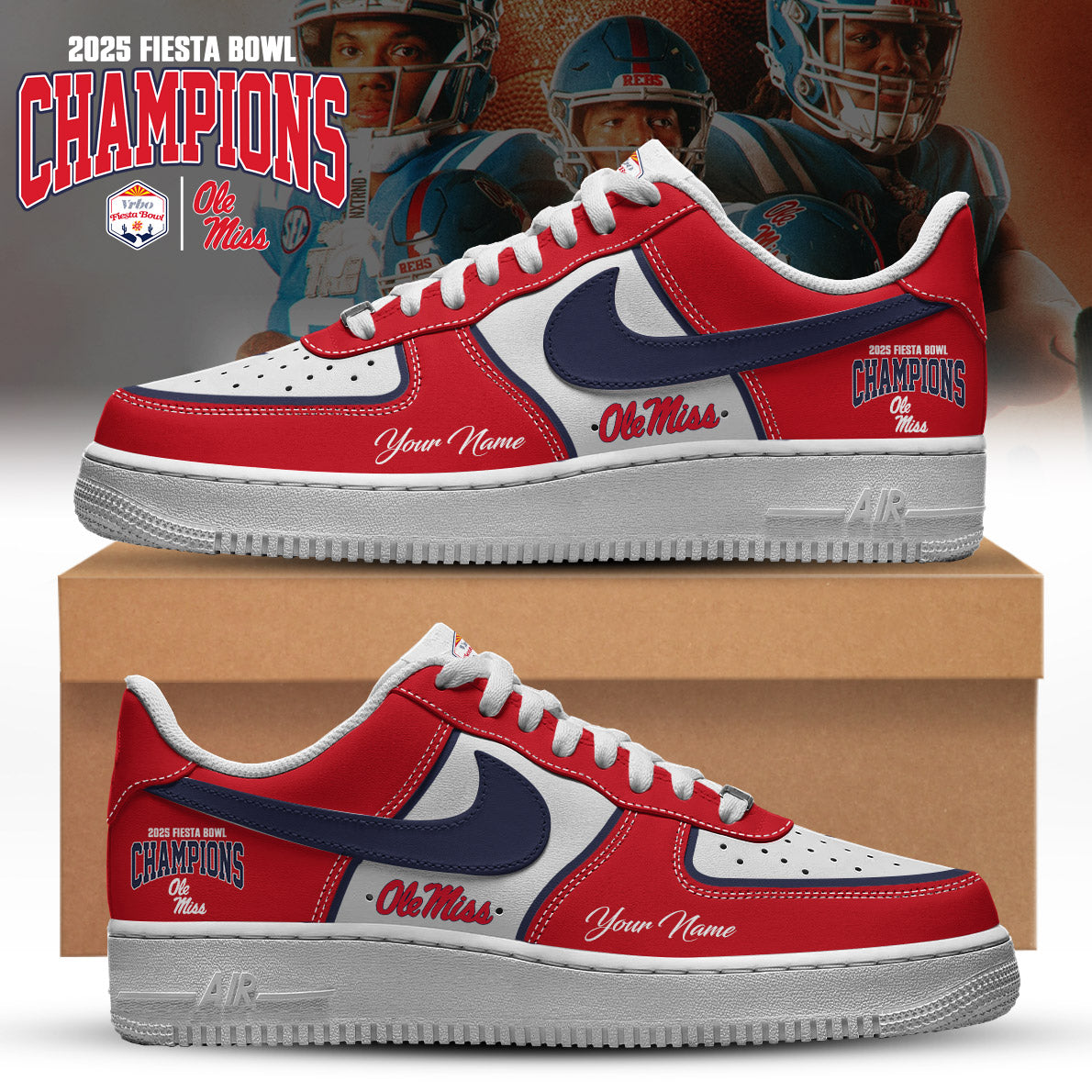 Ole Miss Rebels Special Fiesta Bowl Champions AF1 Sneaker