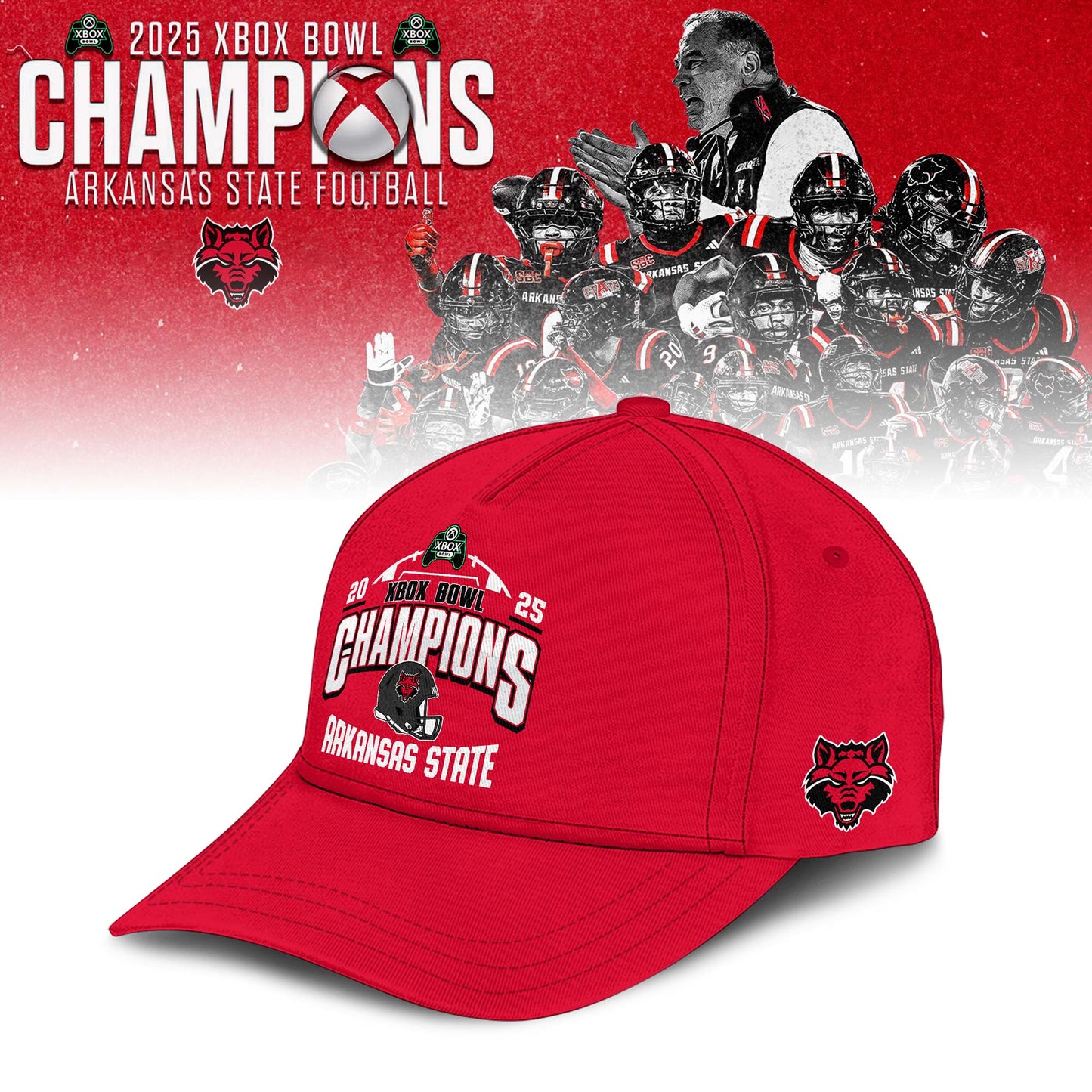 Arkansas State Red Wolves 2025 Xbox Bowl Champions Hoodie