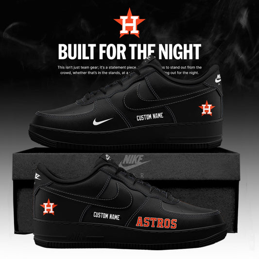 Houston Astros 2026 Fashion Black Out Limited Edition AF1 Sneakers