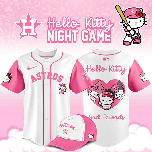 Houston Astros x Hello Kitty Night Game Limited Edition Jersey 2025 - BeeHP Print