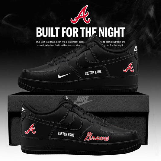 Atlanta Braves 2026 Fashion Black Out Limited Edition AF1 Sneakers