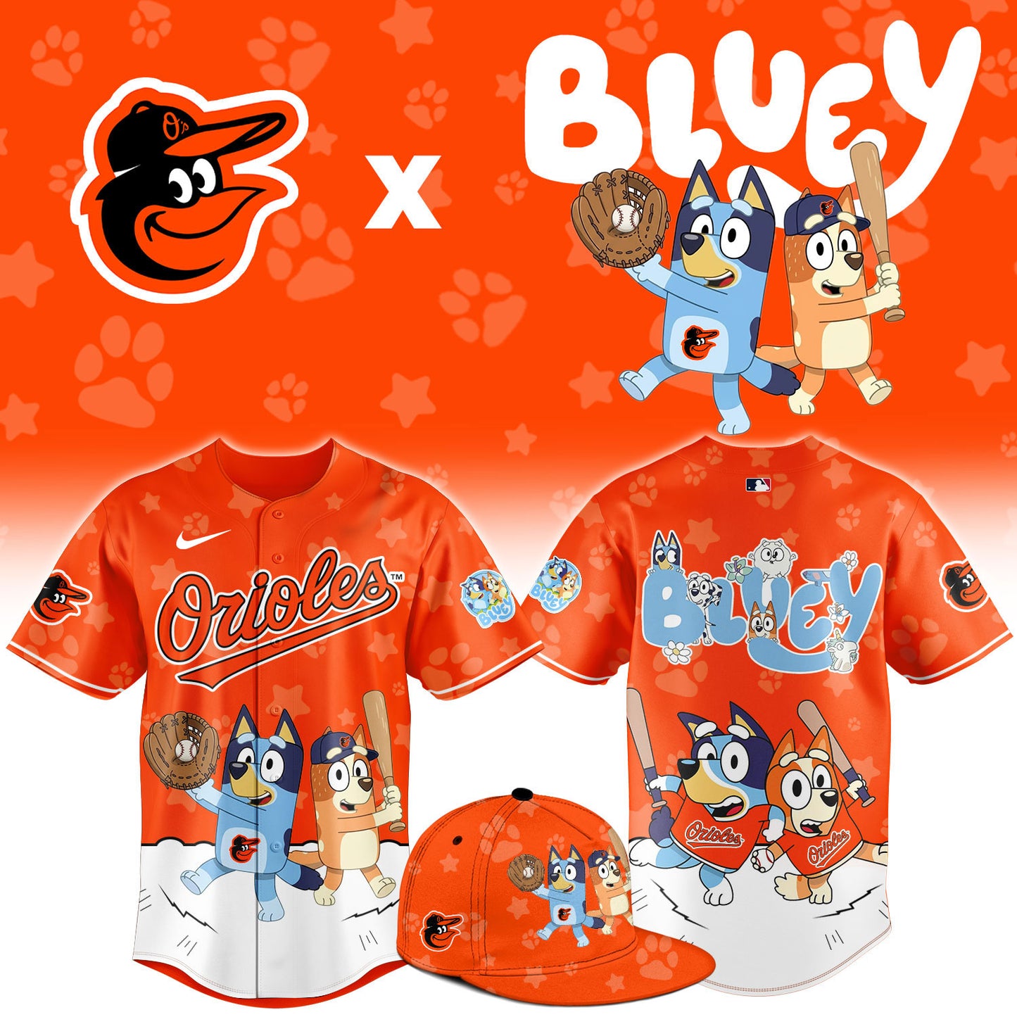 B.Orioles Bluey Night Limited Baseball Jersey