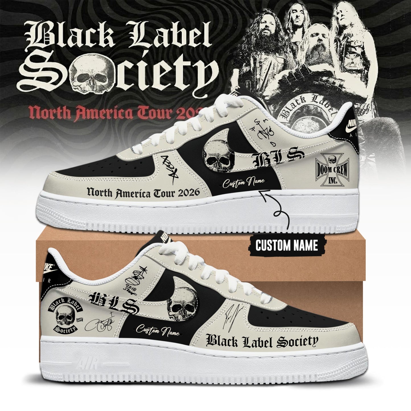 Black Label Society Engines of Demolitions 2026 Limited Edition AF1 Sneakers