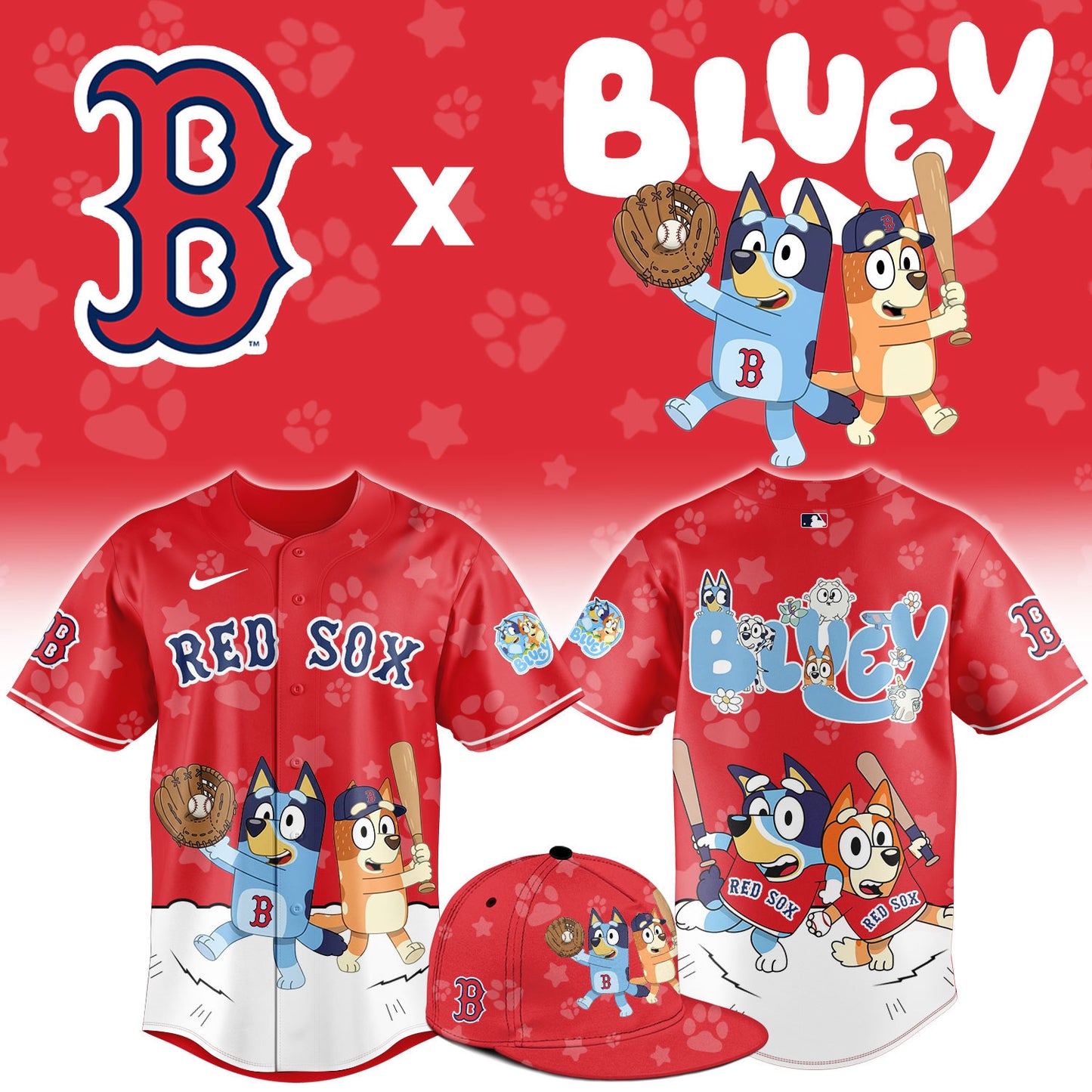B.Red Sox Bluey Night Limited Baseball Jersey