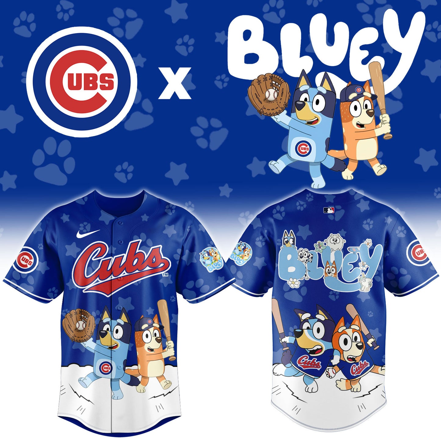 C.Cubs Bluey Night Limited Baseball Jersey