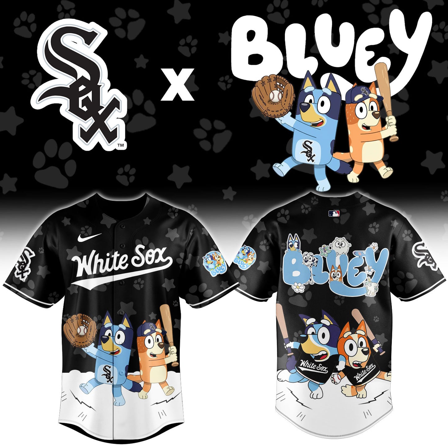 C.White Sox Bluey Night Limited Baseball Jersey