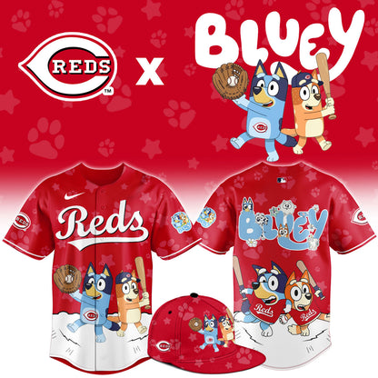 C.Reds Bluey Night Limited Baseball Jersey
