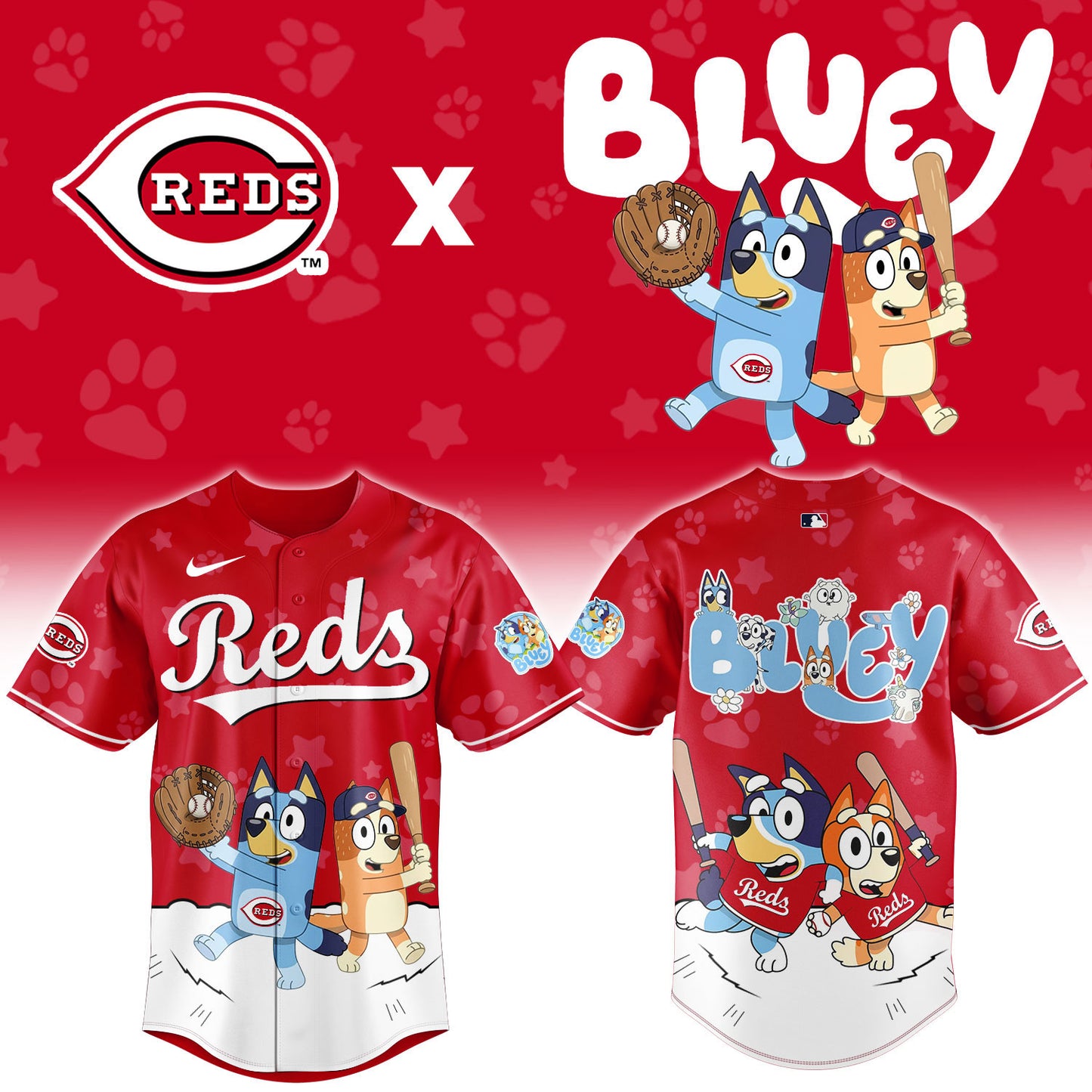 C.Reds Bluey Night Limited Baseball Jersey