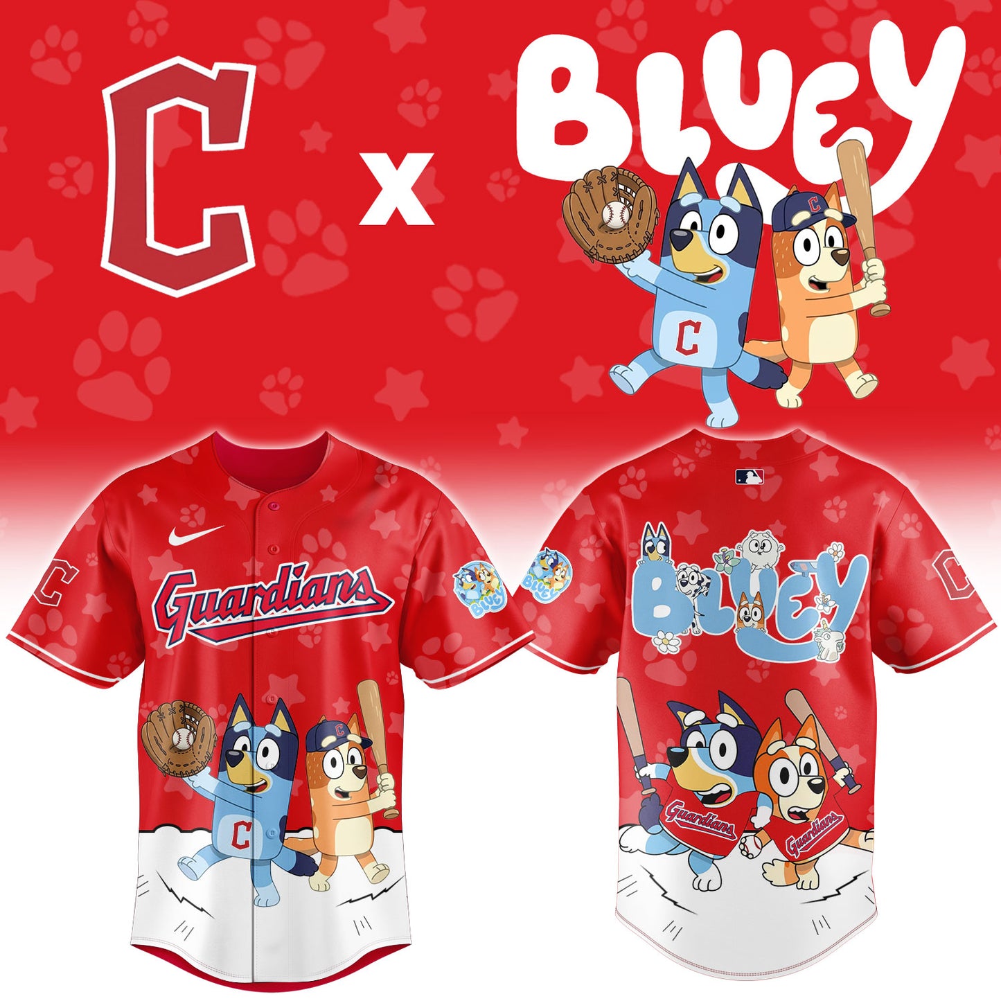 C.Guardians Bluey Night Limited Baseball Jersey