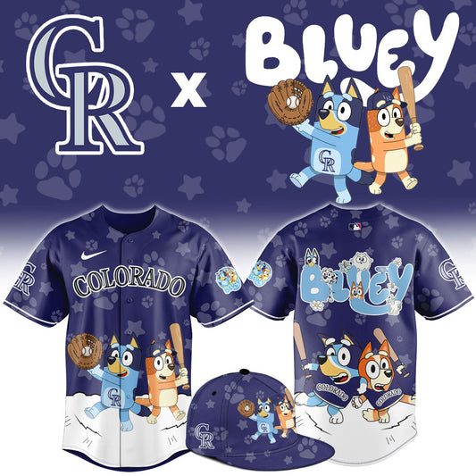 C.Rockies Bluey Night Limited Baseball Jersey