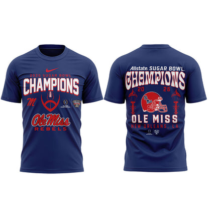 Ole Miss Rebels 2026 Sugar Bowl Champions Limited Edition Combo T-Shirt