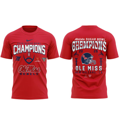 Ole Miss Rebels 2026 Sugar Bowl Champions Limited Edition Combo T-Shirt