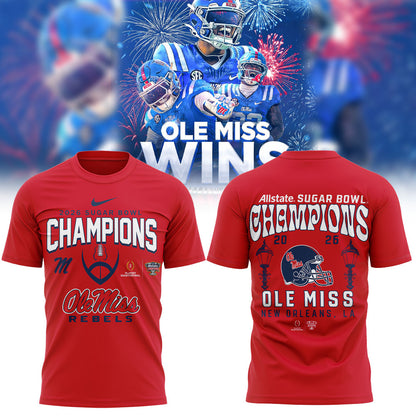 Ole Miss Rebels 2026 Sugar Bowl Champions Limited Edition Combo T-Shirt