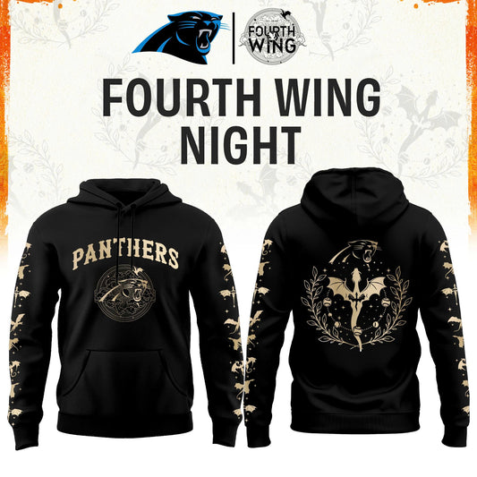 C Panthers Fourth Wings Night Black Hoodie
