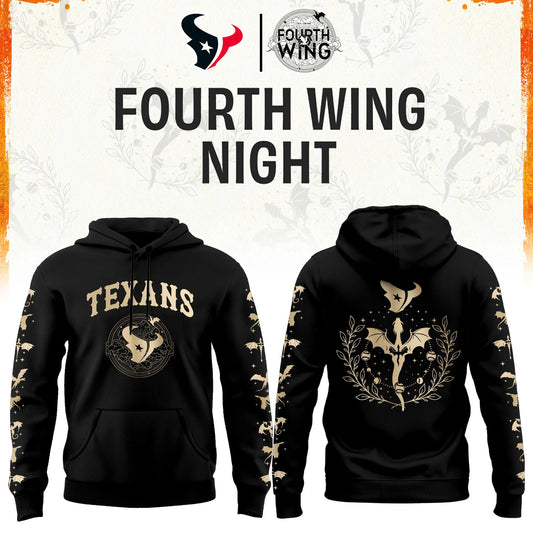 H Texans Fourth Wings Night Black Hoodie