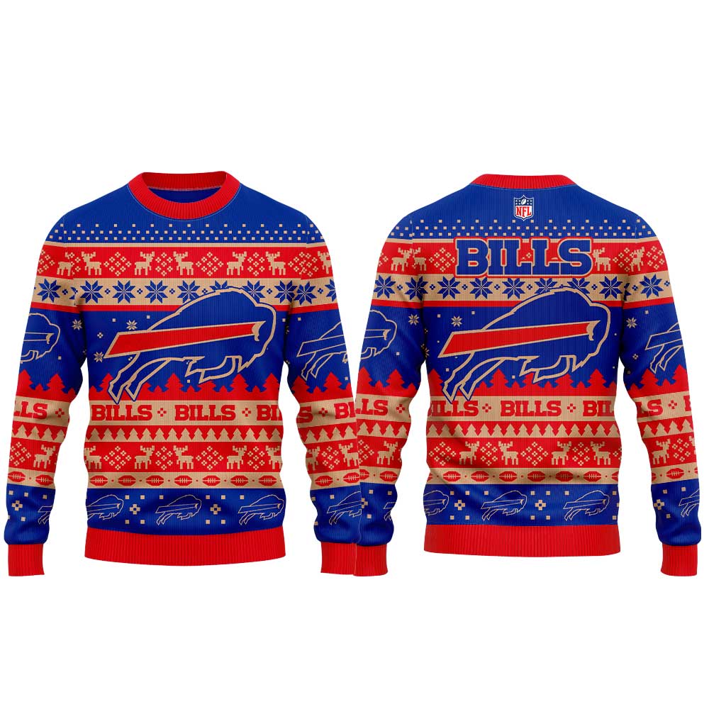 B Bills Holiday Combo Ugly Sweatshirt