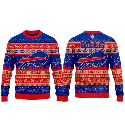 B Bills Holiday Combo Ugly Sweatshirt
