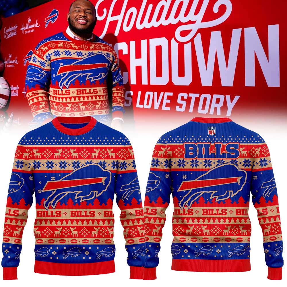 B Bills Holiday Combo Ugly Sweatshirt
