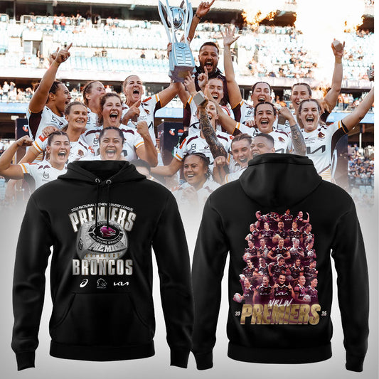 Brisbane Broncos 2025 Womens Premiers Combo Black Hoodie