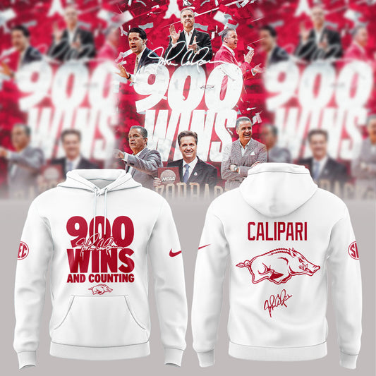 Arkansas Razorbacks Basketball Coach John Calipari 900 wins and counting Hoodie