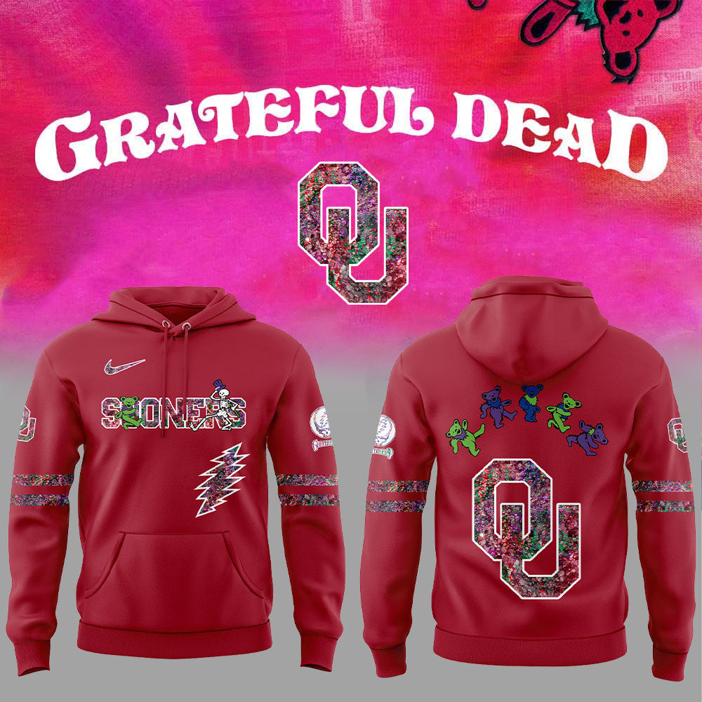Limited Edition Oklahoma Soners Football Grateful Dead Night 2.0.2.5 Hoodie