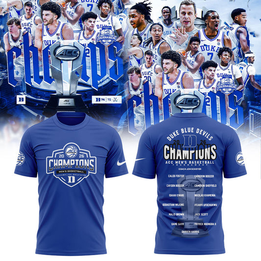 Duke Blue Devils Unisex 2026 ACC Men's Basketball Tournament Champions T-Shirt