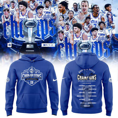 Duke Blue Devils Unisex 2026 ACC Men's Basketball Tournament Champions Locker Room Special Hoodie