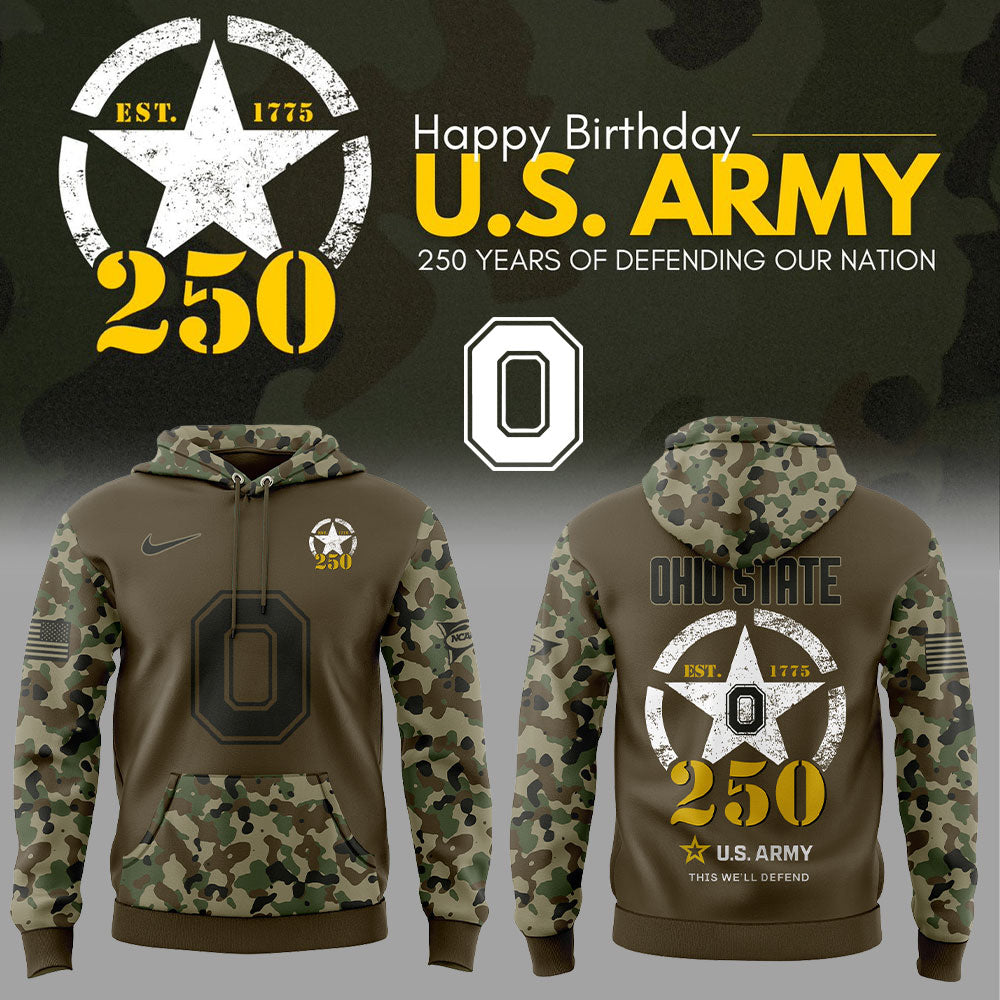 Limited Edition Ohio State U.S. Army’s 250th Celebration Hoodie