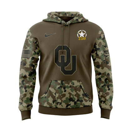 Limited Edition Oklahoma Football U.S. Army’s 250th Celebration Hoodie