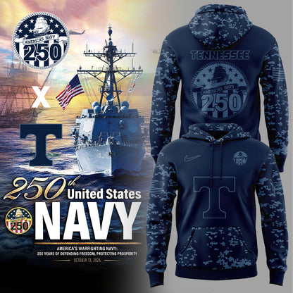 Limited Edition Tennessee Football Navy 250th Celebration Hoodie