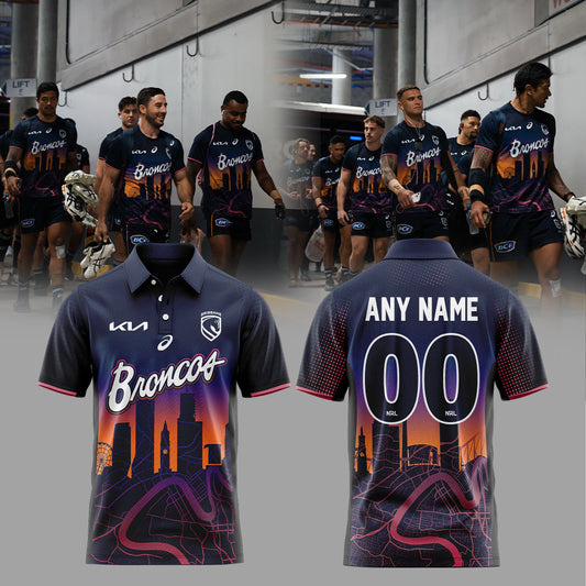 Brisbane Broncos Arrivals at Home for Magic Round Polo Custom Name, Number