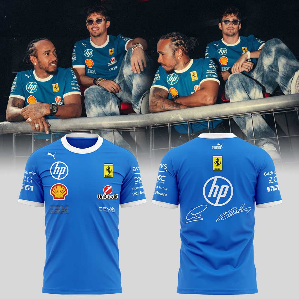 Scuderia Ferrari HP Puma 2025 Monza Limited Edition Lewis & Charles Signature Shirt