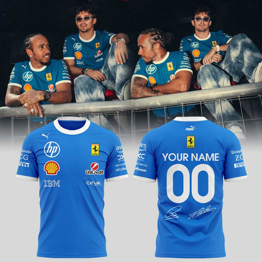Scuderia Ferrari HP 2025 Monza Limited Edition Lewis & Charles Signature Shirt Custom Name, Number For Fans V2