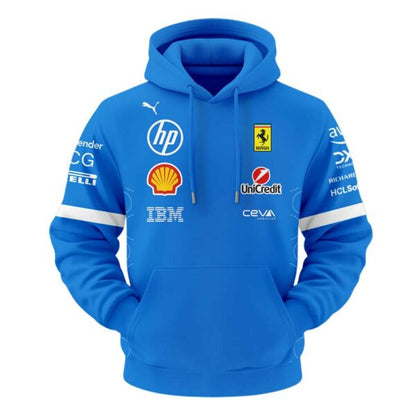 Scuderia Ferrari HP 2025 Monza Limited Edition Lewis Hamilton Signature Blue Hoodie V2