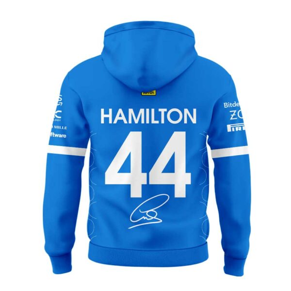 Scuderia Ferrari HP 2025 Monza Limited Edition Lewis Hamilton Signature Blue Hoodie V2