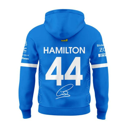 Scuderia Ferrari HP 2025 Monza Limited Edition Lewis Hamilton Signature Blue Hoodie V2