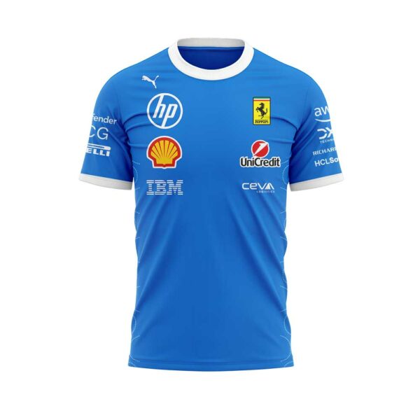 Scuderia Ferrari HP 2025 Monza Limited Edition Lewis Hamilton Signature Blue Shirt V3